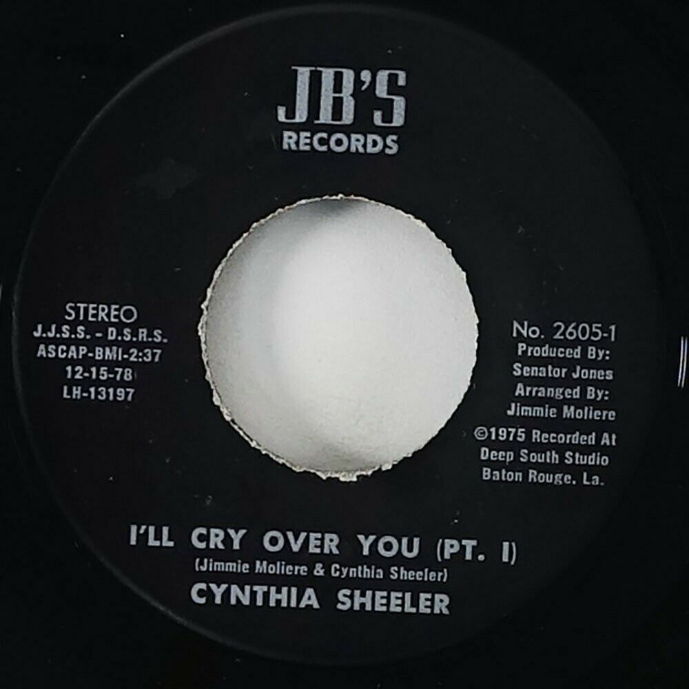 Cynthia Sheeler  I ll Cry Over You  Rare 70 s Soul 45 JB s HEAR