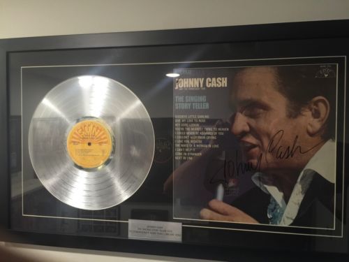 Johnny Cash Autographed Lp And Platinum Framed Record COA