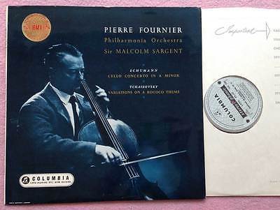 PIERRE FOURNIER   SARGENT  Schumann Cello   ORIG Columbia SAX 2282 UK 1960 LP NM