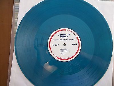 YOUTH OF TODAY  Break Down The Walls  LP WISHINGWELL RECORDS BLUE vinyl KBD NYHC