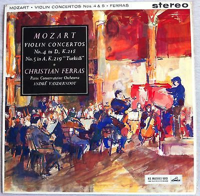 Mozart Violon Concertos 4 5 Ferras HMV Stereo Gold White ASD 427 Orig UK Lp 1961