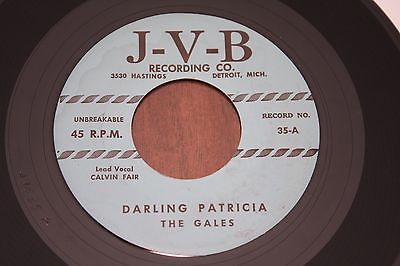 The GALES 45 Darling Patricia J V B RARE Detroit doo wop All is Well JVB grail 7