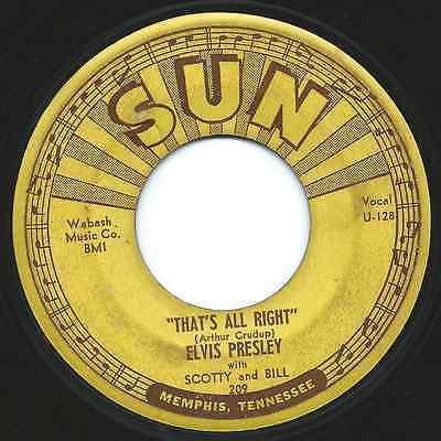 RARE Elvis Presley 45 7  That s All Right   Blue Moon Of Kentucky SUN 209 Hear
