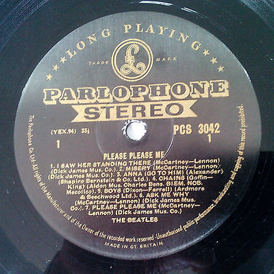The Beatles   PLEASE PLEASE ME   Stereo LP   1st UK Pressing   EX   EX