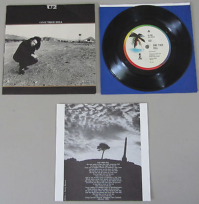 U2  ONE TREE HILL  1987 MEGA RARE NEW ZEALAND 7  POLYGRAM  UNIQUE COVER INSERT 