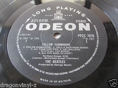 THE BEATLES YELLOW SUBMARINE LP UK EXPORT ODEON PPCS 7070 MEGA RARE