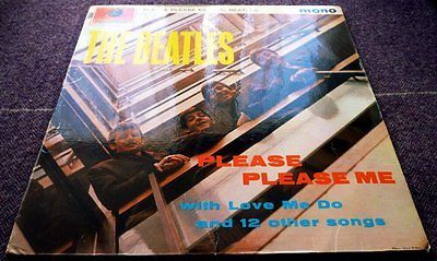 The Beatles  PLEASE PLEASE ME 1963 1st BLACK   GOLD MONO LP   PARLOPHONE FLYER 