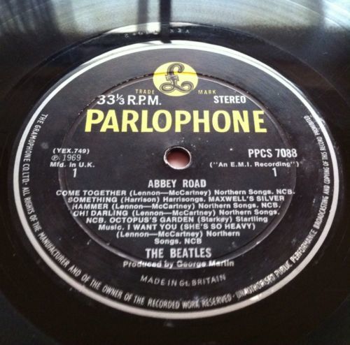 THE BEATLES ABBEY ROAD DECCA EXPORT PARLOPHONE PPCS 7088 CONTRACT 1969 LP  RARE 