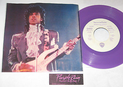 Prince   The Revolution 7  45 Colored Vinyl Purple Rain Plastic Sleeve JUKEBOX