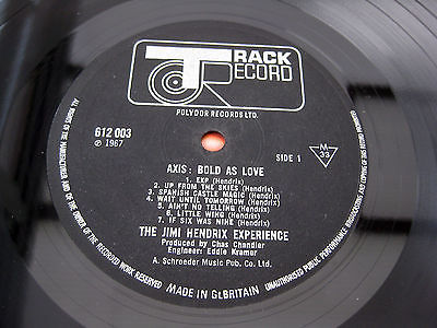 Jimi Hendrix AXIS BOLD AS LOVE UK LP 1ST MONO 612003 W  INSERT NEAR MINT AUDIO
