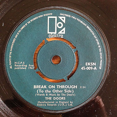 THE DOORS   Break On Through  To The Other Side  7  Single   Elektra 1967 UK