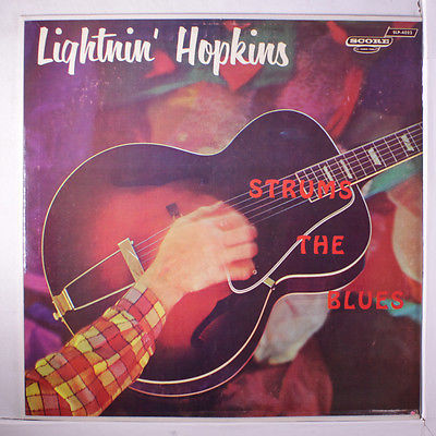 LIGHTNIN  HOPKINS  Strums The Blues LP  Mono  2 neat clear taped seams  tiny te