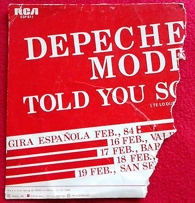 DEPECHE MODE  TOLD YOU SO 7  1984 SPANISH PROMO ONLY  IMPOSSIBLE TO FIND