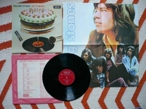 The Rolling Stones Let It Bleed Vinyl UK 1969 Decca Mono LP Poster Sticker EXC  