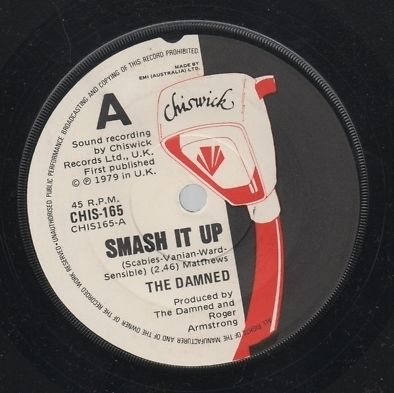 THE DAMNED   Rare 1979 Aust Only 7  OOP EMI Chiswick Punk Single  Smash It Up 