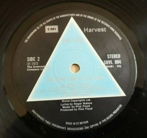 Pink Floyd LP Dark side of the moon UK Harvest 1st Press A2 B2 SOLID BLUE       
