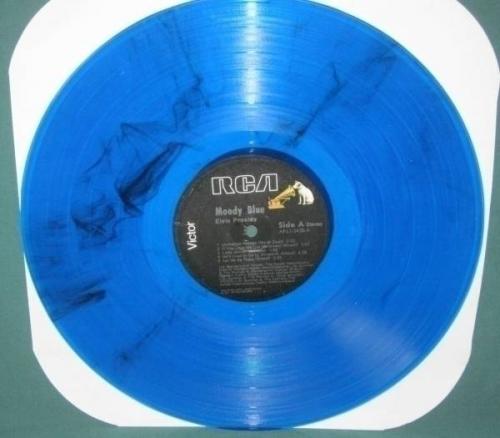 Elvis Presley APL1 2428 Moody Blue LP Splatter Splash Blue Black NM 1977   