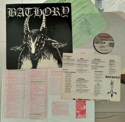 BATHORY S T  LP 1985 Combat  Insert    Mayhem Moonblood Nifelhem Venom Metal        BM