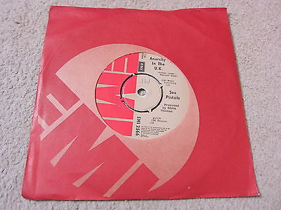 SEX PISTOLS ANARCHY IN THE UK 1st UK 1976 EMI 7  SINGLE PUNK ROCK A 1 B 2