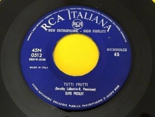 ELVIS PRESLEY  7   ITALY   45N 0512   TUTTI FRUTTI   BLUE LABEL  TOP RED COVER