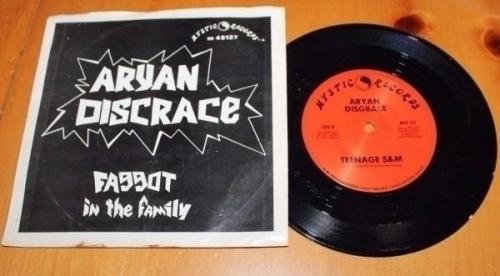 Aryan Discrace F    t in the Family 7  vinyl Mystic Records M45127 RARE PUNK