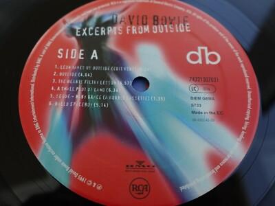 David Bowie EXCEPTS FROM OUTSIDE RARE 1995 EU/UK 1st Press PLAYS MINT MINUS HEAR