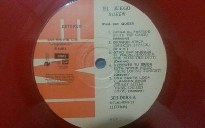 QUEEN    the game RED VINYL  MEGA RARE ECUADOR PRESS LP ex