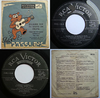 ELVIS PRESLEY TEDDY BEAR 7  EP 4 SONGS CME 123 UNIQ PS  CHILEAN ONLY TOP RARITY 