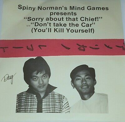 SPINY NORMANS MIND GAMES SIGNED 45 7  1981 LA PRIVATE PUNK SYNTH KBD lp flyer ep