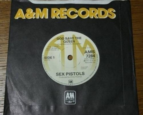Sex Pistols   God Save The Queen first pressing vinyl 7   A M Records   AMS 7284