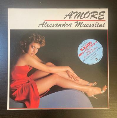ALESSANDRA MUSSOLINI Amore 1982 JAPAN ONLY LP OBI POSTER Italo Disco RARE   