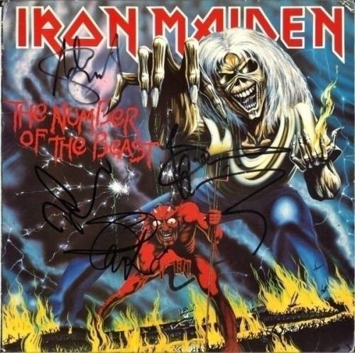 IRON MAIDEN Number of the Beast VINYL LP Bruce Dickinson Murray Autograph SIGNED