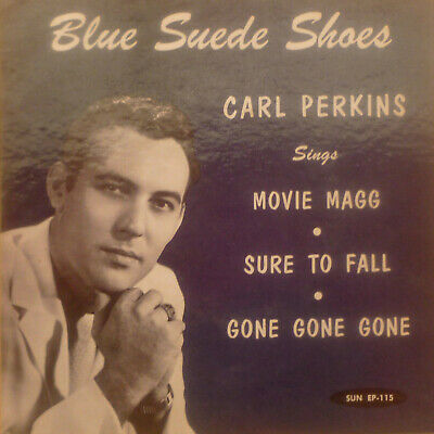 Carl Perkins   Blue Suede Shoes  Sun EP 115  7  EP Rockabilly EX Rare one   
