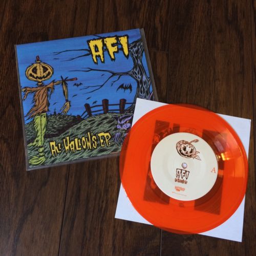 AFI   All Hallow s EP 7  Orange Vinyl Record First Pressing Punk 7 Inch Hallows