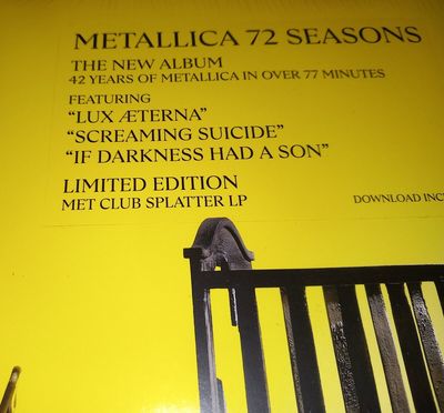 Metallica 72 Seasons Yellow Black Splatter LP - Sealed! Metclub only! Rare!