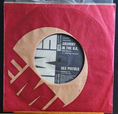 Sex Pistols   Anarchy in the UK   7  single ORIG  AUSTRALIAN RELEASE EMI 11334