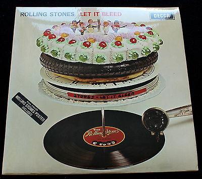 ROLLING STONES Let It Bleed UK 1st Pressing MINT  LP w POSTER 3W Psych Superb 