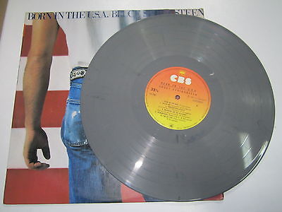  BRUCE SPRINGSTEEN BORN IN THE USA LP COLOR GREY  COLOMBIA CBS LABEL RARE 1984