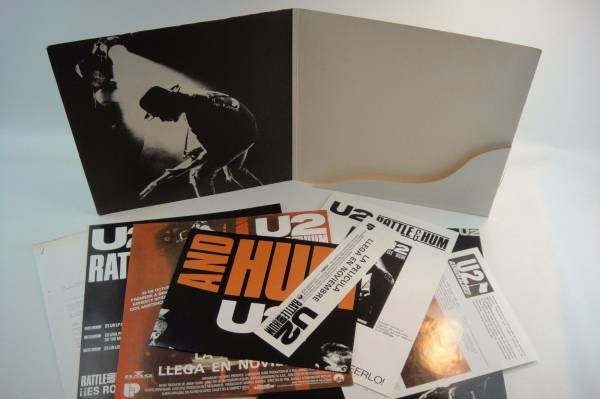 U2                 Rattle And Hum LP Spain FOLDER BOX PROMOTIONAL MINT SHEET X7 POSTER STICK 