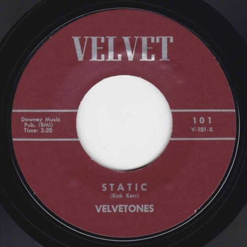 RARE SURF GARAGE 45   The Velvetones   Static   Doheny Run   Velvet 1964 VG  