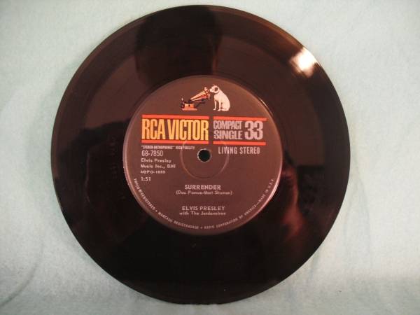 Elvis Presley  Surrender   Lonely Man  68 7850  RCA Victor Compact 33  7   RARE