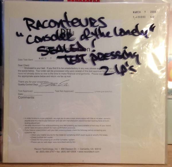 Consolers Of Lonely   RACONTEURS 2 LP test press SEALED 2008 jack white stripes