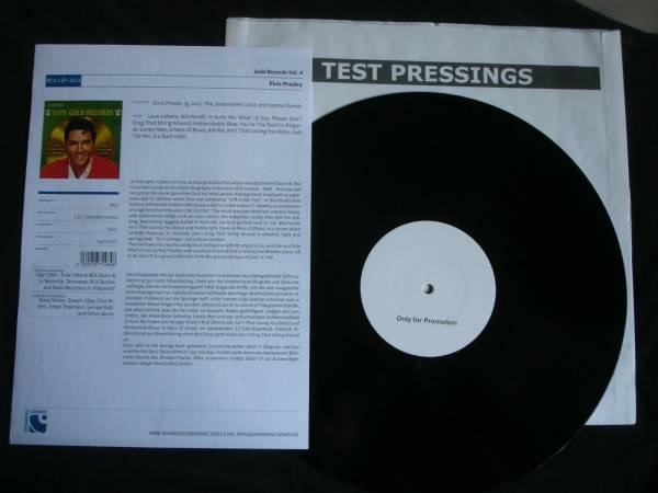 Elvis Presley   Gold Records Vol  4   RARE German Promo ADVANCE TEST PRESSING LP
