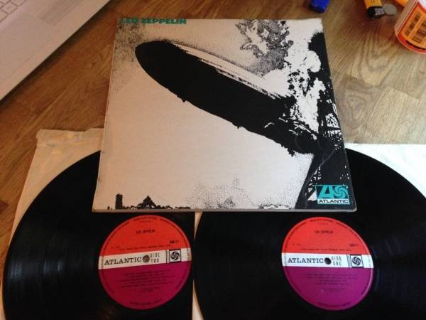 Led Zeppelin LP 1 Same UK Atlantic plum press TURQUOISE COVER SUPER HYPE 2 LPS