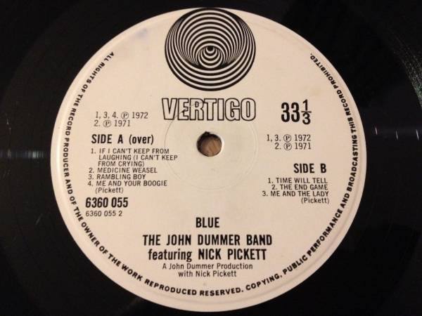 John Dummer LP Blue UK Vertigo Swirl 1st press PLAYS ABSOLUTE FLAWLESS          