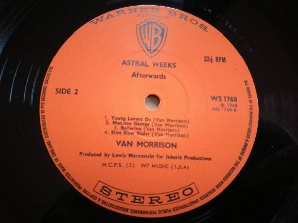 Van Morrison LP Astral Weeks UK Orange Warner Brothers 1st Press PLAYGRADED