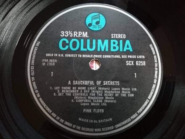 Pink Floyd LP Saucerful of secrets UK Columbia stereo 1st press  1  1 Matrixes