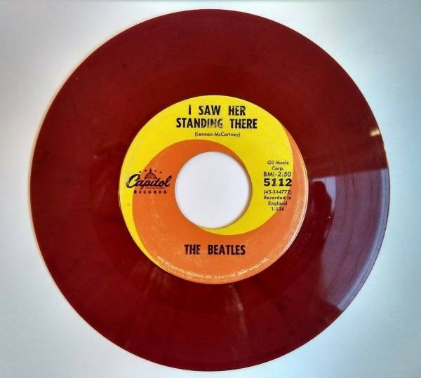 BEATLES   I Saw Her Standing There I Want To Hold Her Hand   Red Vinyl 45 RPM 7 
