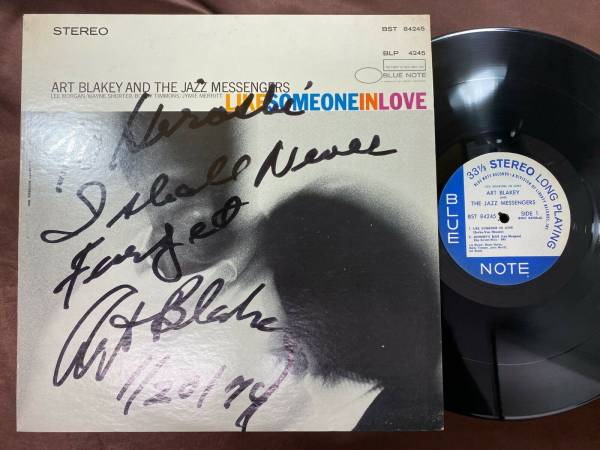 AUTOGRAPH  ART BLAKEY SOMEONE IN LOVE BLUE NOTE LIBERTY BST 84245 RVG ST US LP