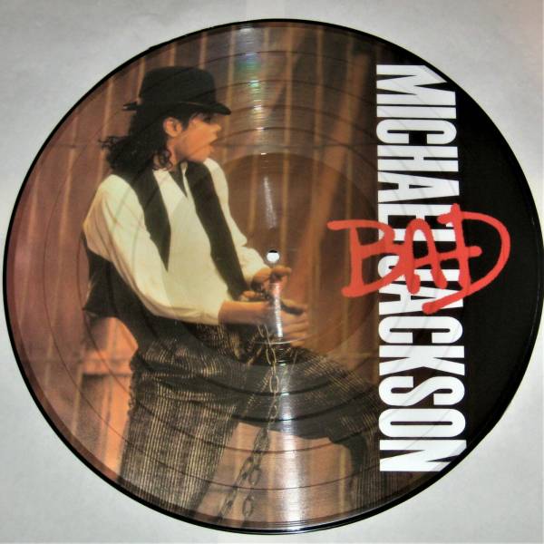 MICHAEL JACKSON CHAINS Bad UK LP PIC DISC Epic Vinyl Rare PICTURE Speed Demon 12